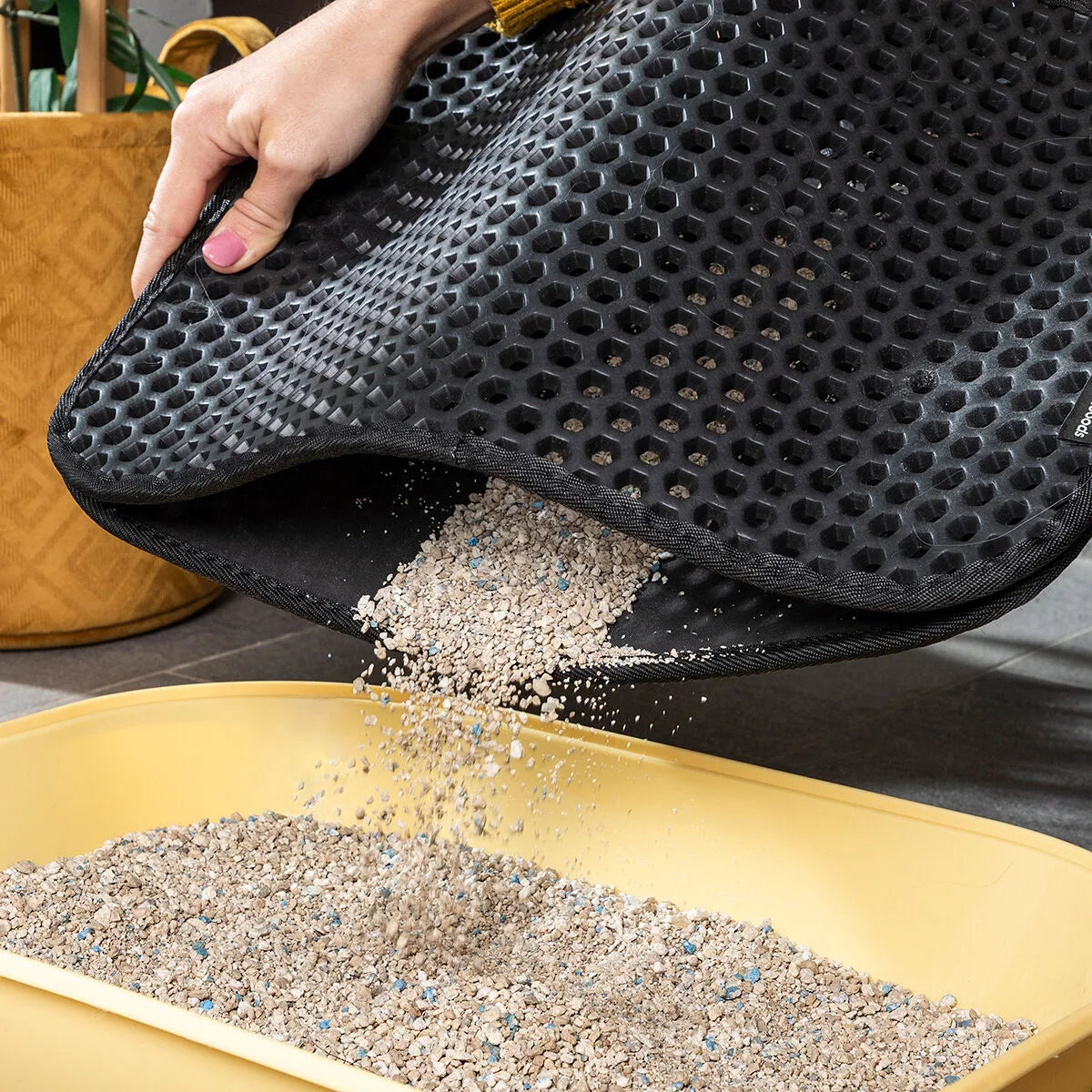Tapis de litière pour chat – Double couche anti-projections